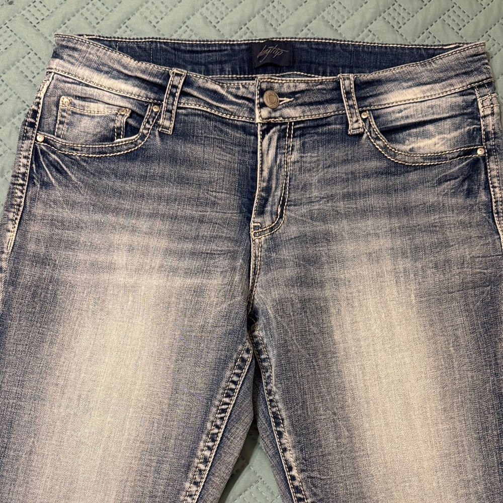 Daytrip Silver-Blue Skinny Jeans - Faded Stretch Denim